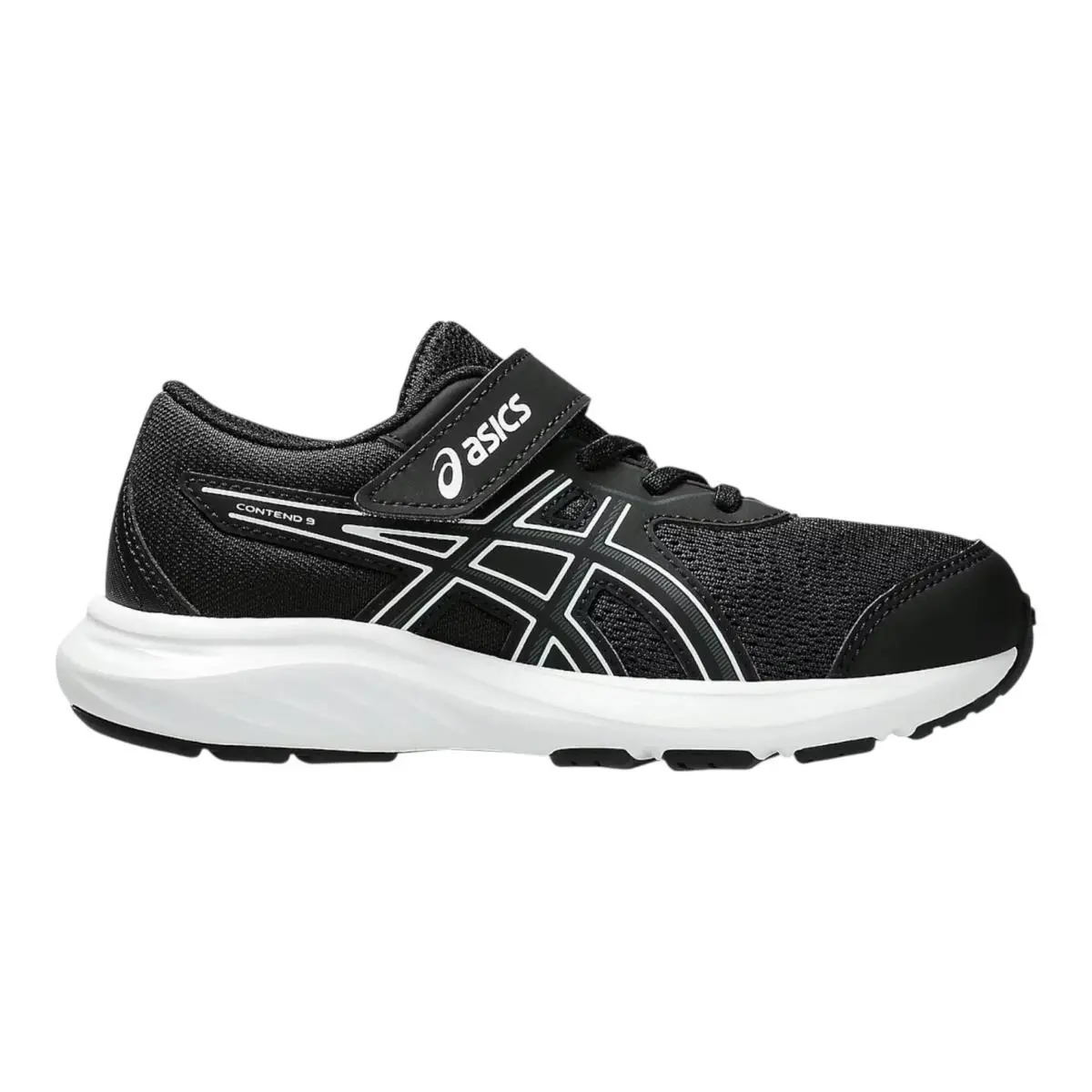 Asics Contend 9 Sneaker in Black/white Little Kids` PS