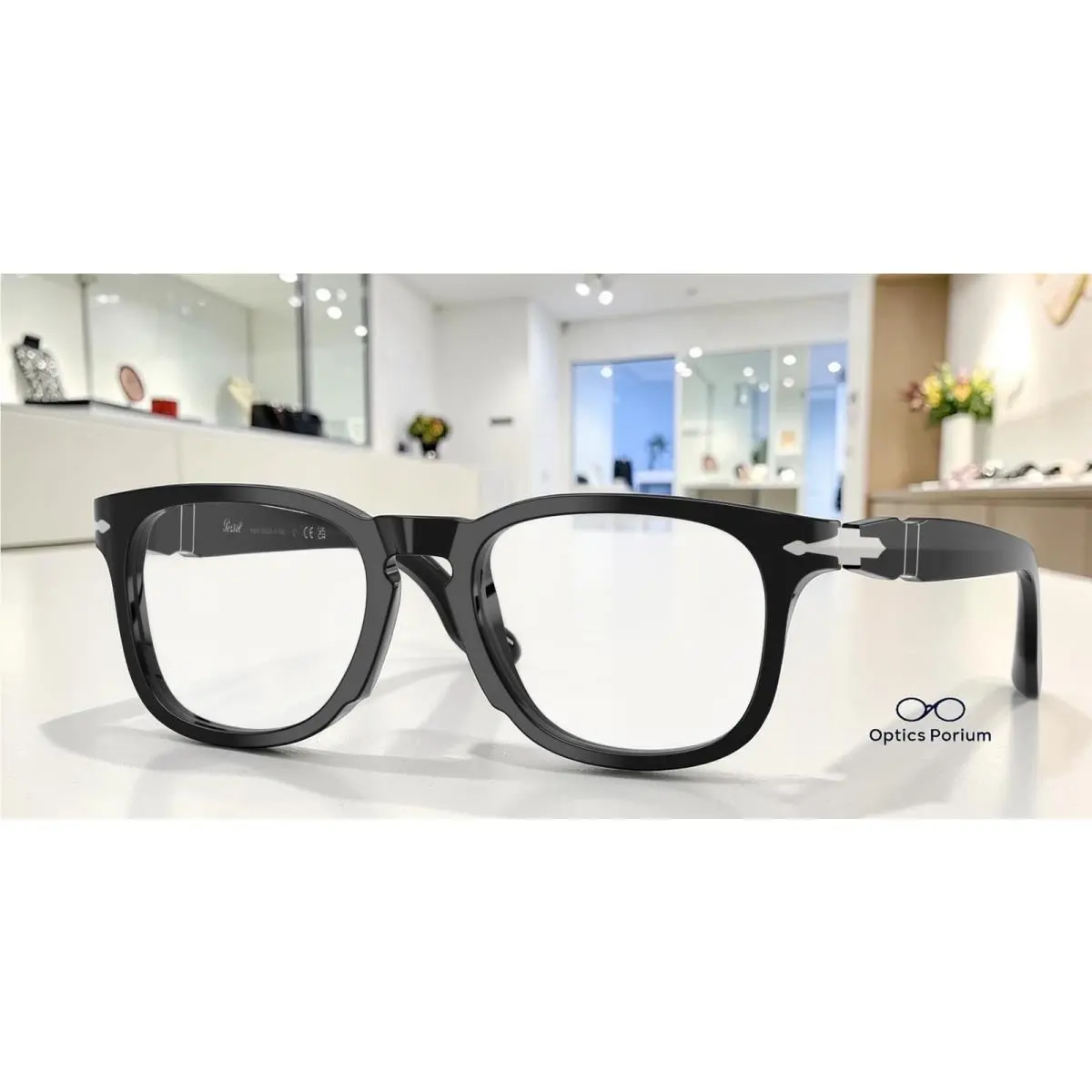 PO8003V 95 Black Clear 52 mm Unisex Eyeglasses by Persol