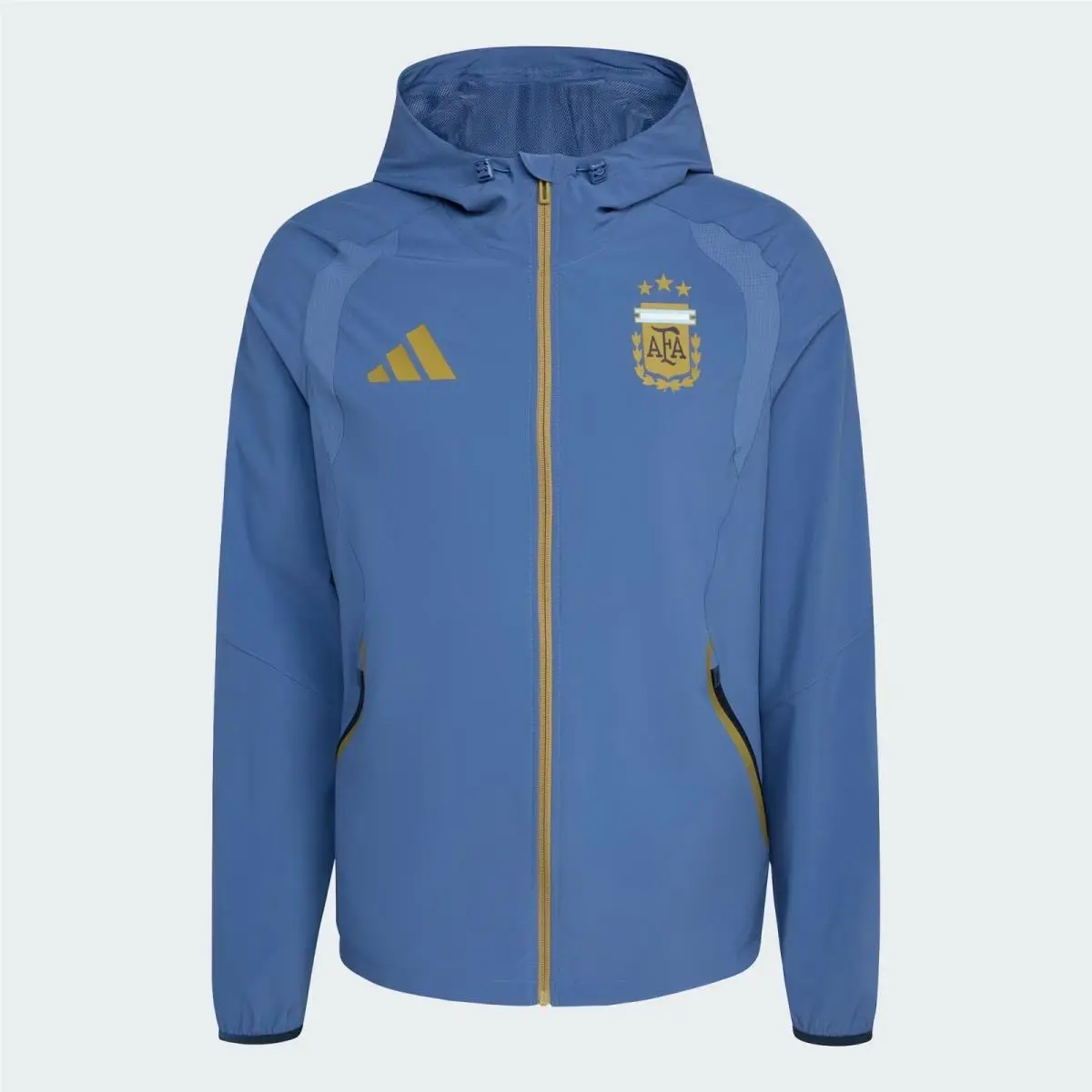 JZ6313 Mens Adidas Afa Argentina Tiro Travel Full Zip Windbreaker - Crew Blue