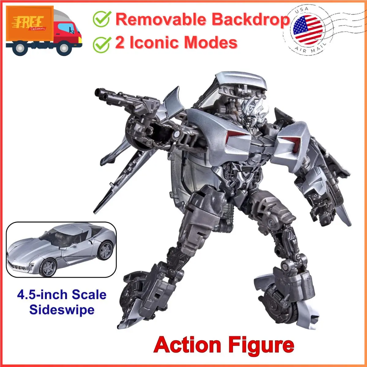 Toys Studio Series 78 Deluxe Class Revenge of The Fallen Sideswipe Action Figure