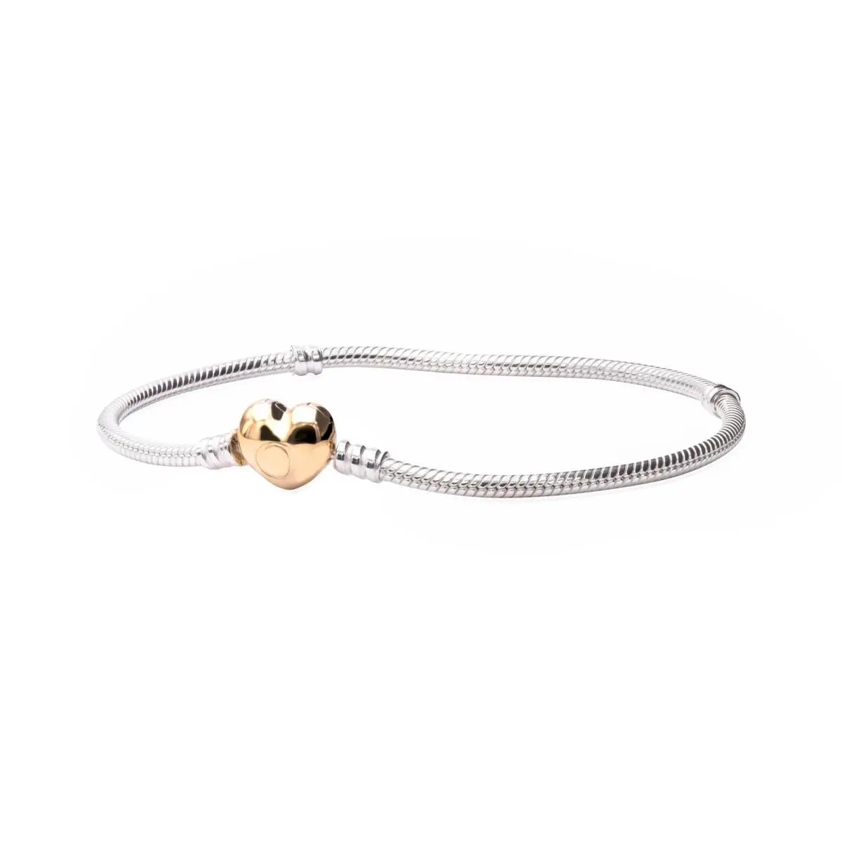 Moments Heart Clasp Snake Chain Bracelet 568707C00 Silver/Sterling-Silver by Pandora