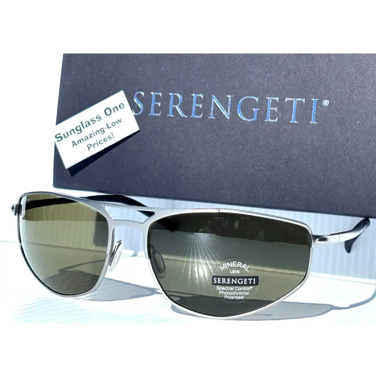 Serengeti Masten Matte Gunmetal Polarized Mineral Green Glass Sunglass SS579002