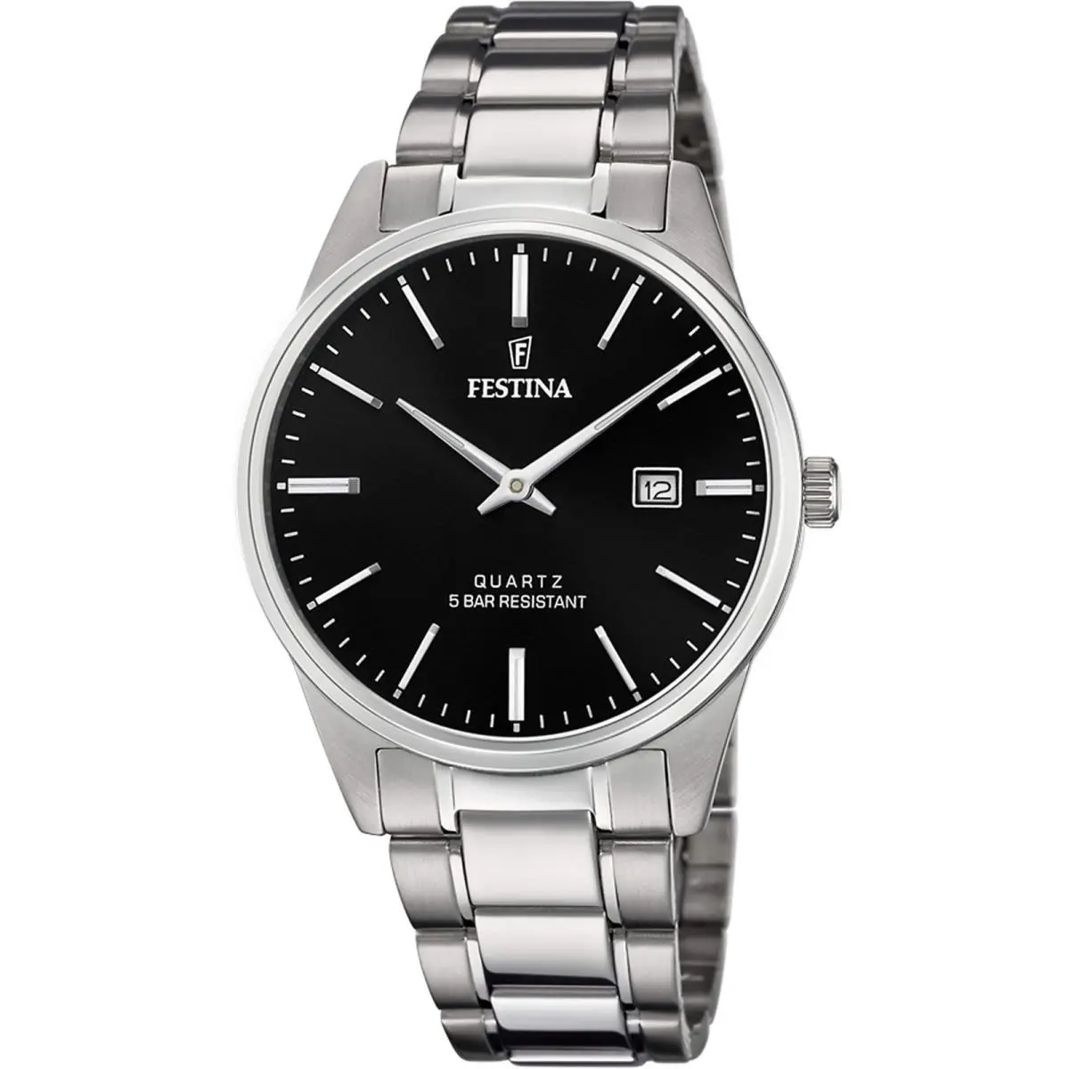 Festina Acero Clasico Black / Stainless Steel | Black Dial Acero Clasico Black / Stainless Steel Black Dial Wristwatch F20511-4