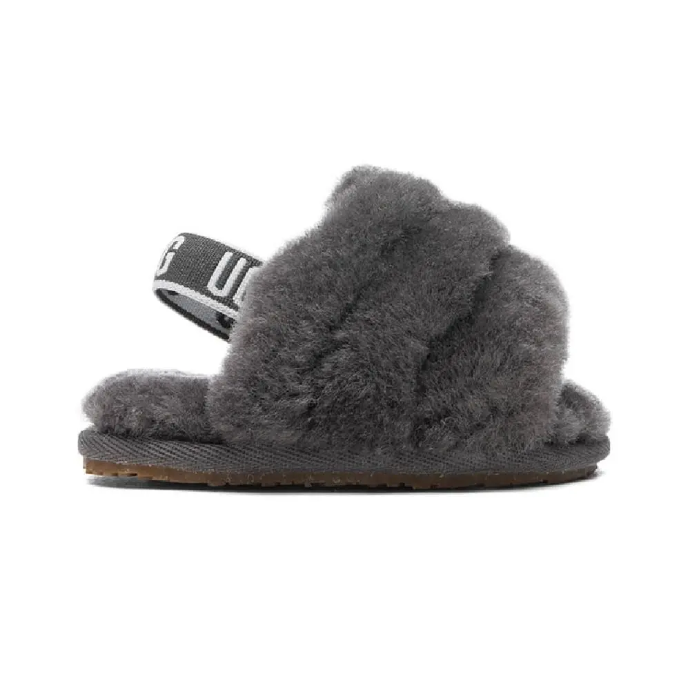 Infant Ugg Fluff Yeah Slide Charcoal 1098577I-CHRC