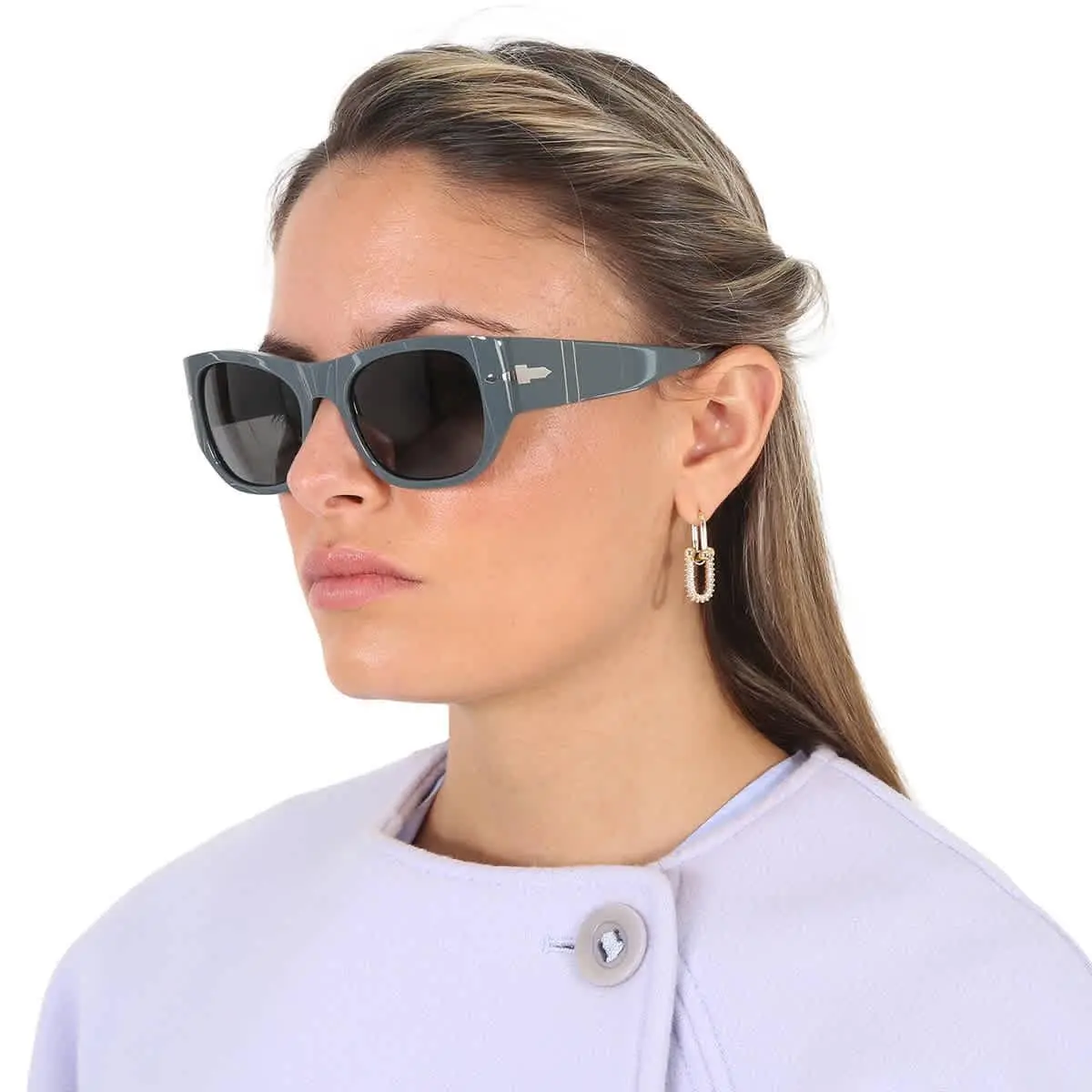 Polarized Black Square Unisex Sunglasses PO3308S 117348 54 PO3308S 117348 by Persol