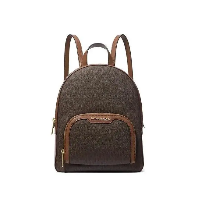Jaycee Medium Zip Pocket Backpack Brown by Michael Kors