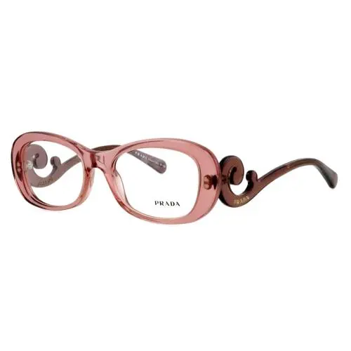 Prada VPR09P CAI-1O1 52mm Pink Translucent Baroque Swirl Eyeglasses Italy