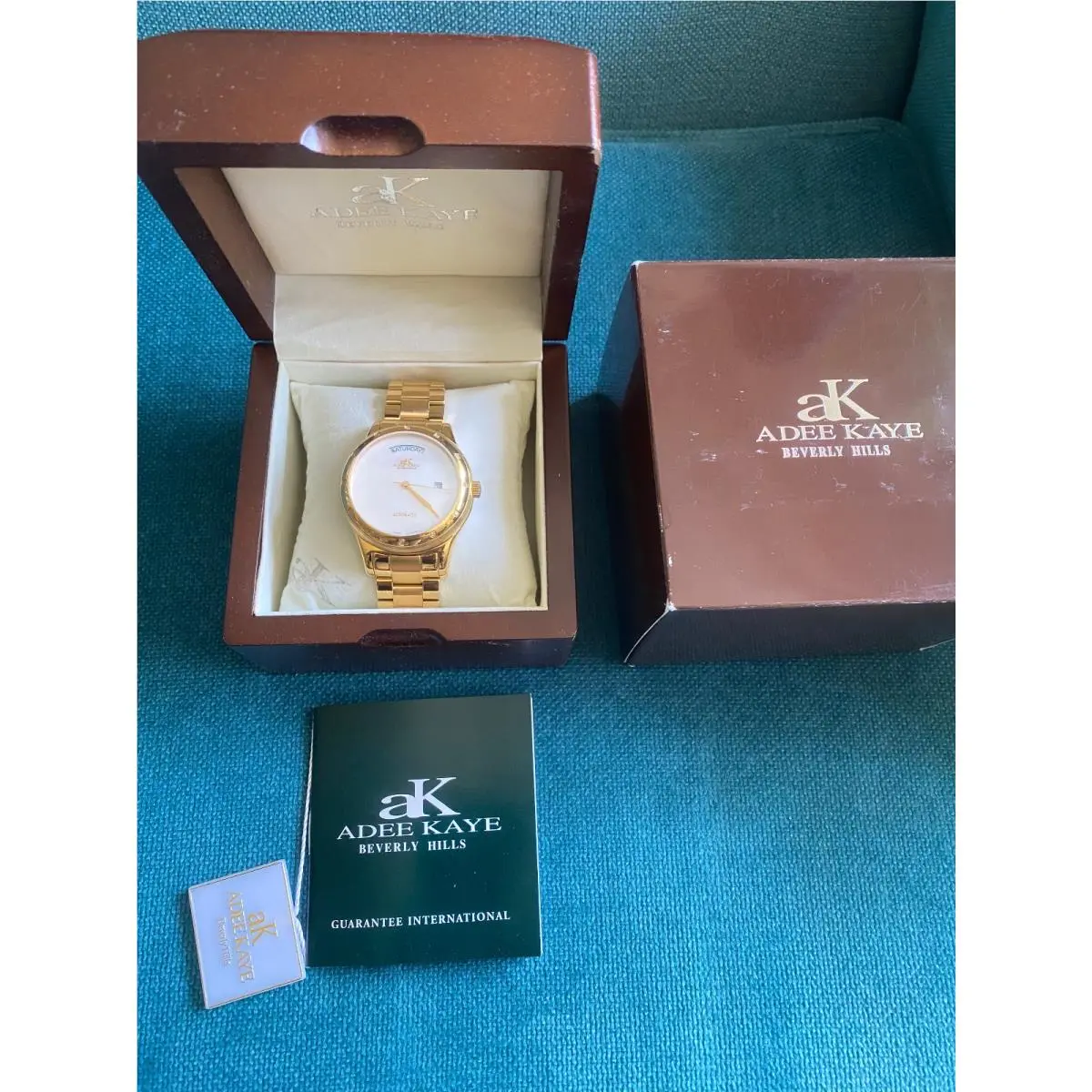 Adee Kaye Mother of Pearl Mens Watch Automatic Date Day of Week