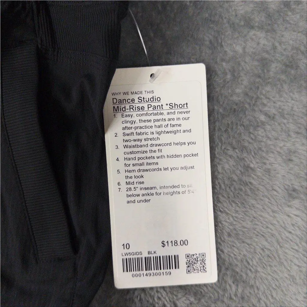 Lululemon clothing - Dance Studio Mid-Rise Pant *Short - LW5GIDS - Black 1