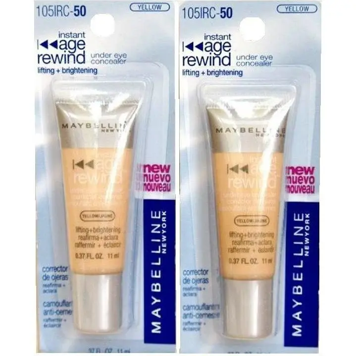 2 Pack  Instant Age Rewind Under Eye Concealer 50 Yellow - Htf by Maybelline