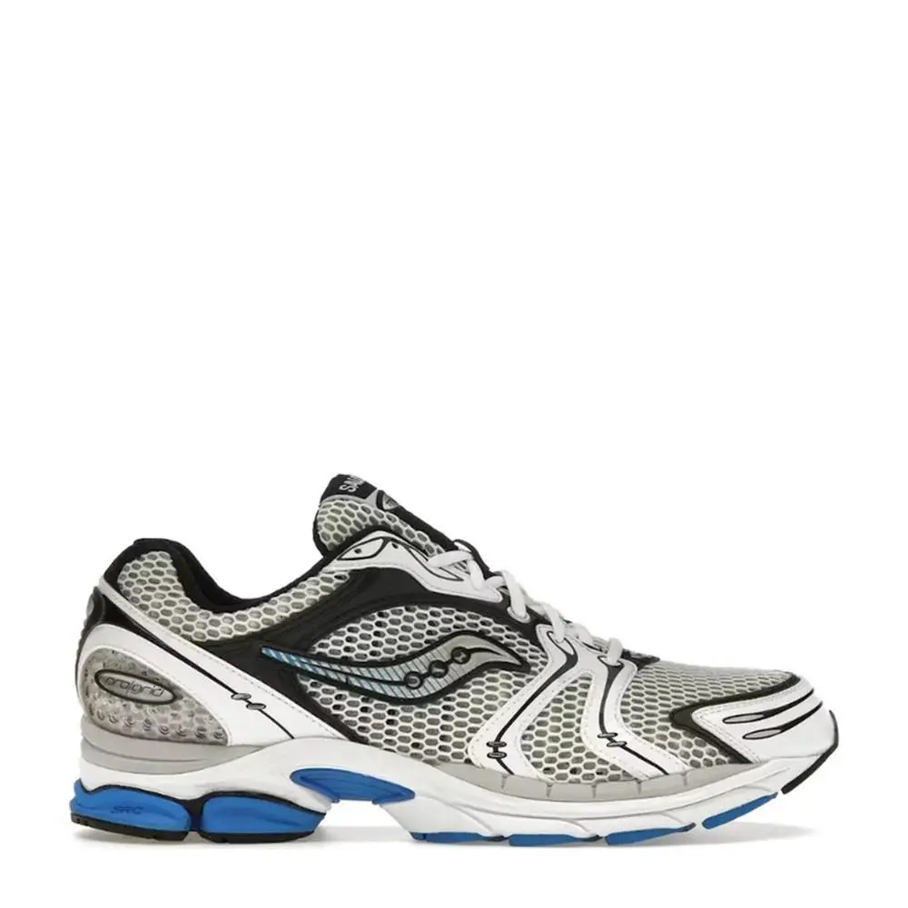Saucony Progrid Triumph 4 White Silver Blue Running Men`s Sneakers S70704-3 - White