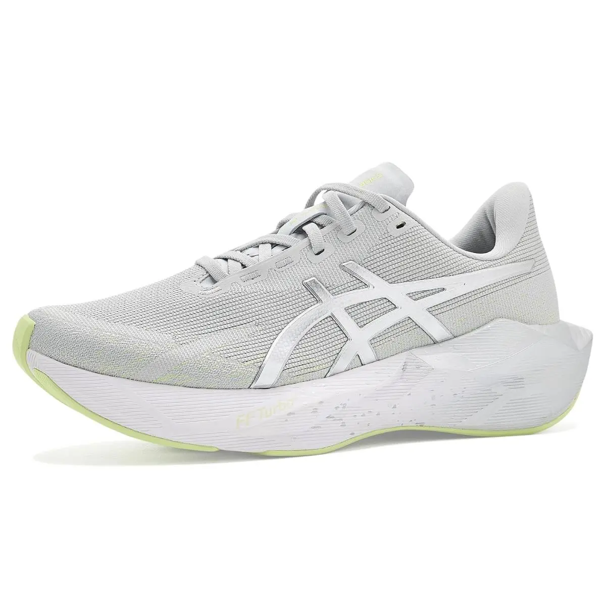 Man`s Sneakers Athletic Shoes Asics Novablast 6 Platinum - Platinum/Glow Green