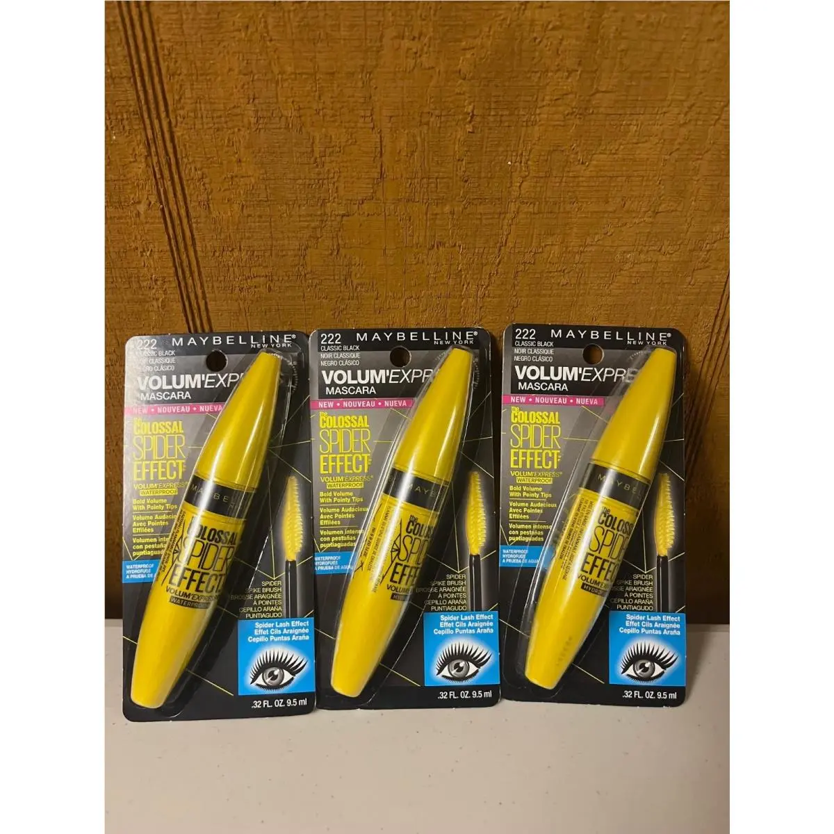 3 Maybelline Colossal Spider Effect Waterproof Mascara 222 Classic Black