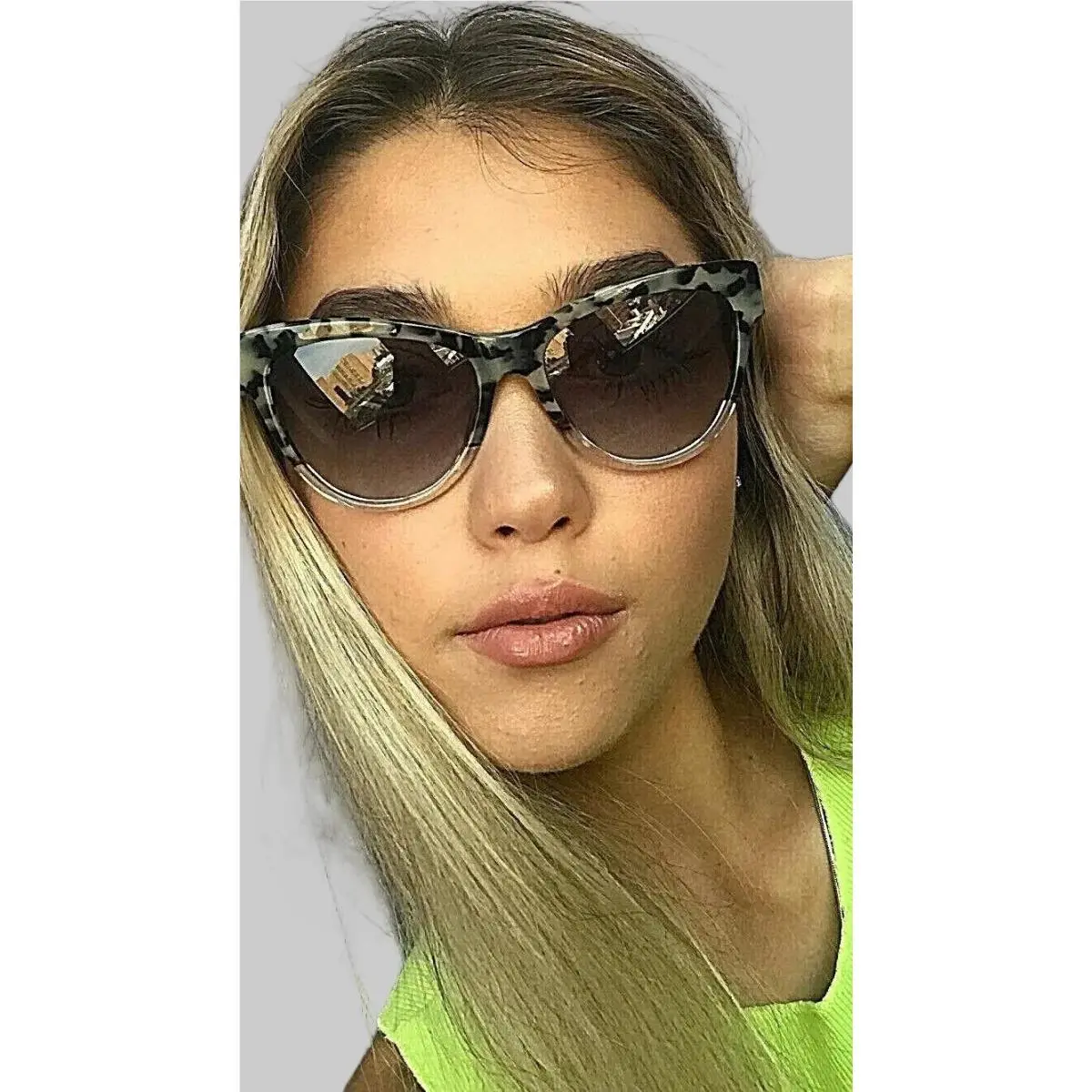 Just Cavalli JC 779S 56P 54mm Gray Havana Cat Eye Women`s Sunglasses