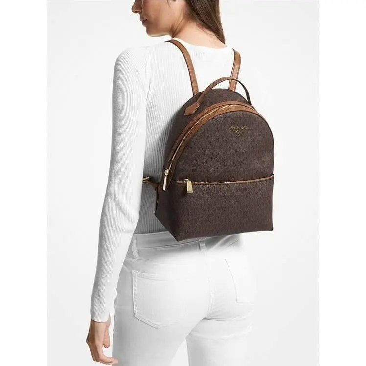 Women`s Backpack Medium Logo Brown or Vanilla Brown by Michael Kors