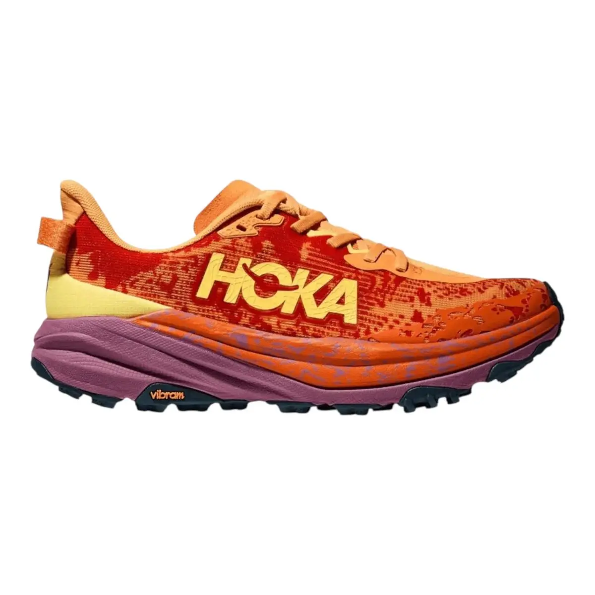 Hoka Speedgoat 6 Trail Shoe in Sherbet/beet Root Women`s