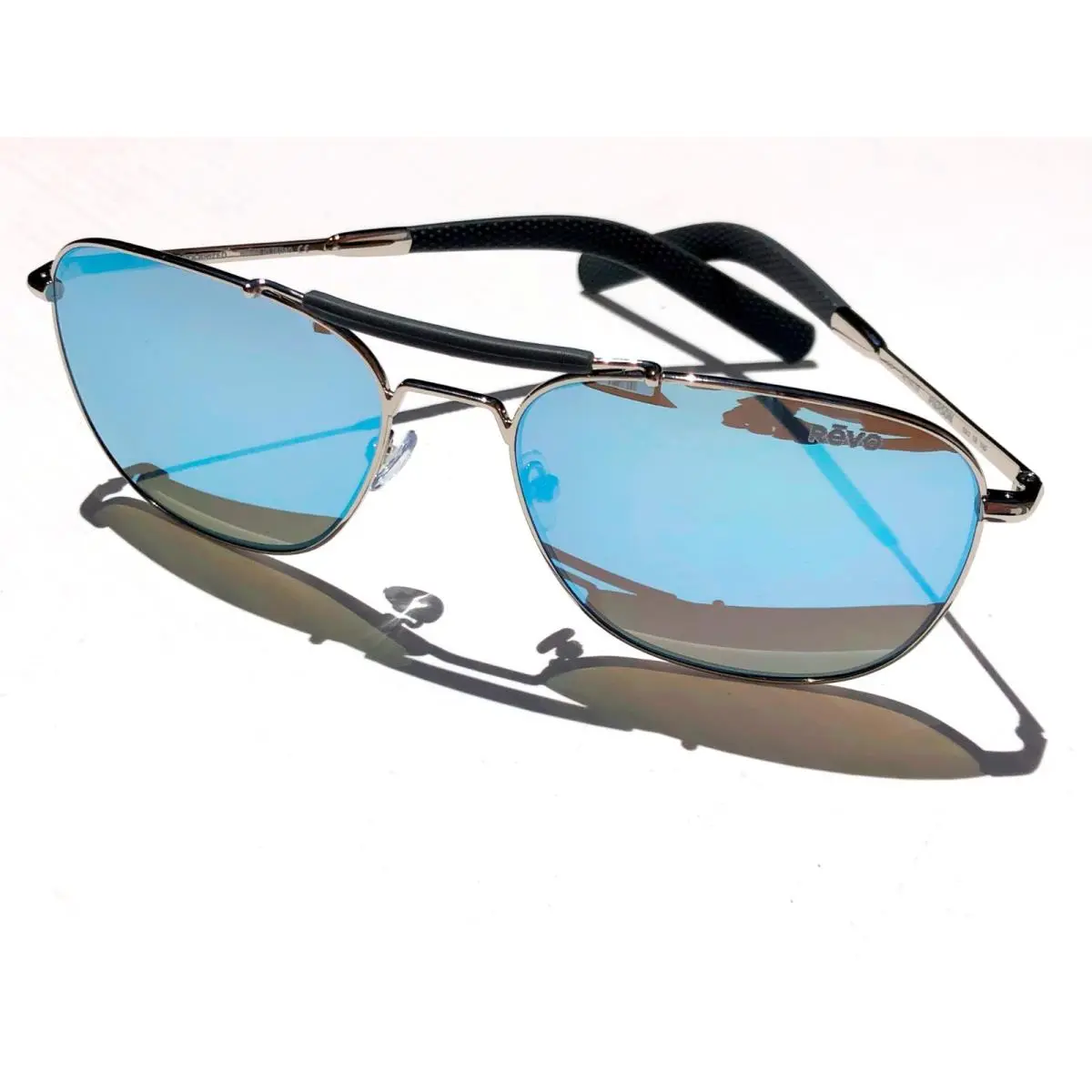 Revo Pierson Chrome 59mm Aviator Polarized Blue Glass Sunglass 1067 03 BL
