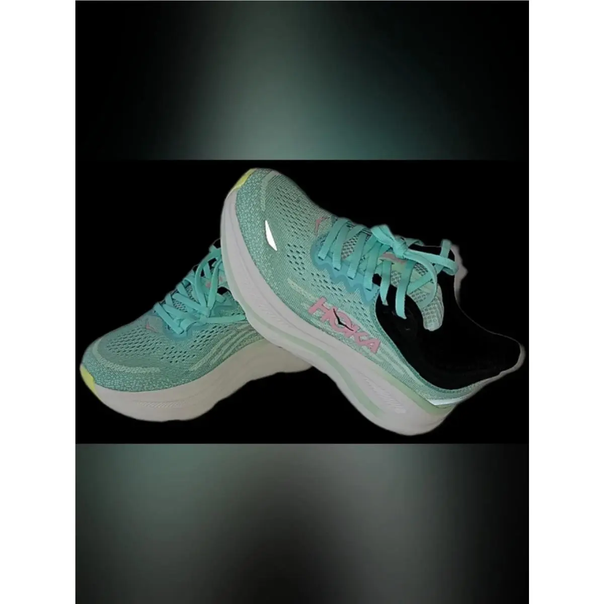 Wide Hoka Bondi 9 Women`s Teal and Pink Running Shoes Multiple Sizes