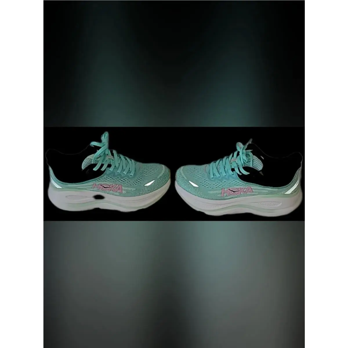 Hoka shoes - Bondi 9 - Bondi - Teal and Pink 2