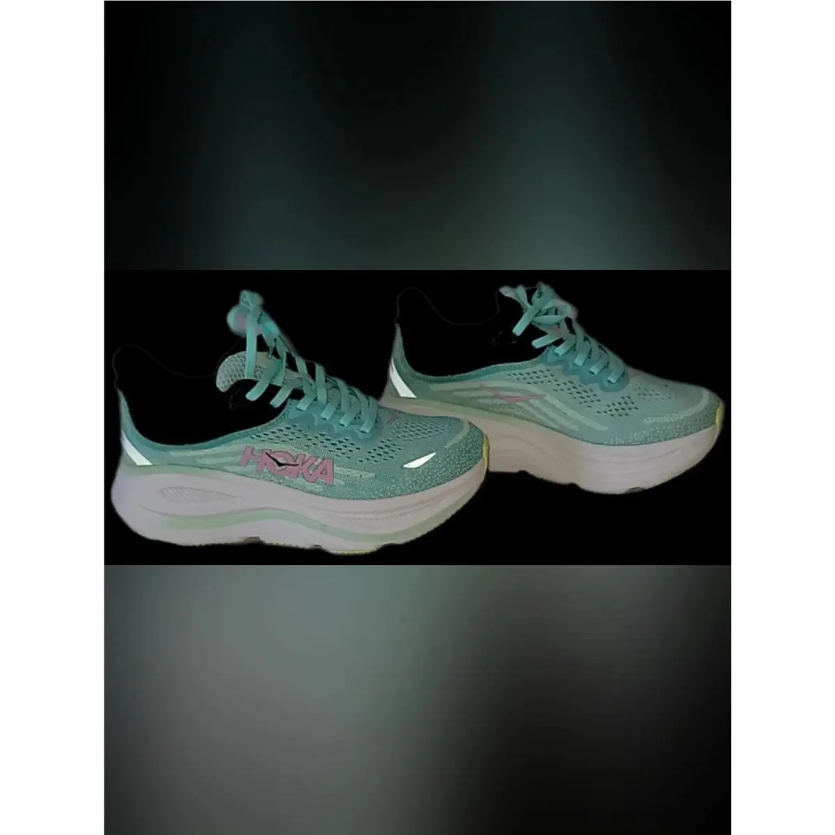 Hoka shoes - Bondi 9 - Bondi - Teal and Pink 5