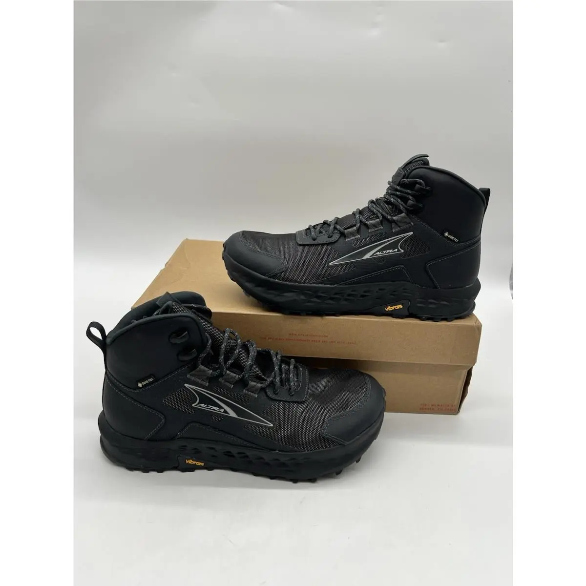 Altra Timp Hiker Gore Tex Mens 9.5 Triple Black Trail Waterproof Sneakers Boots