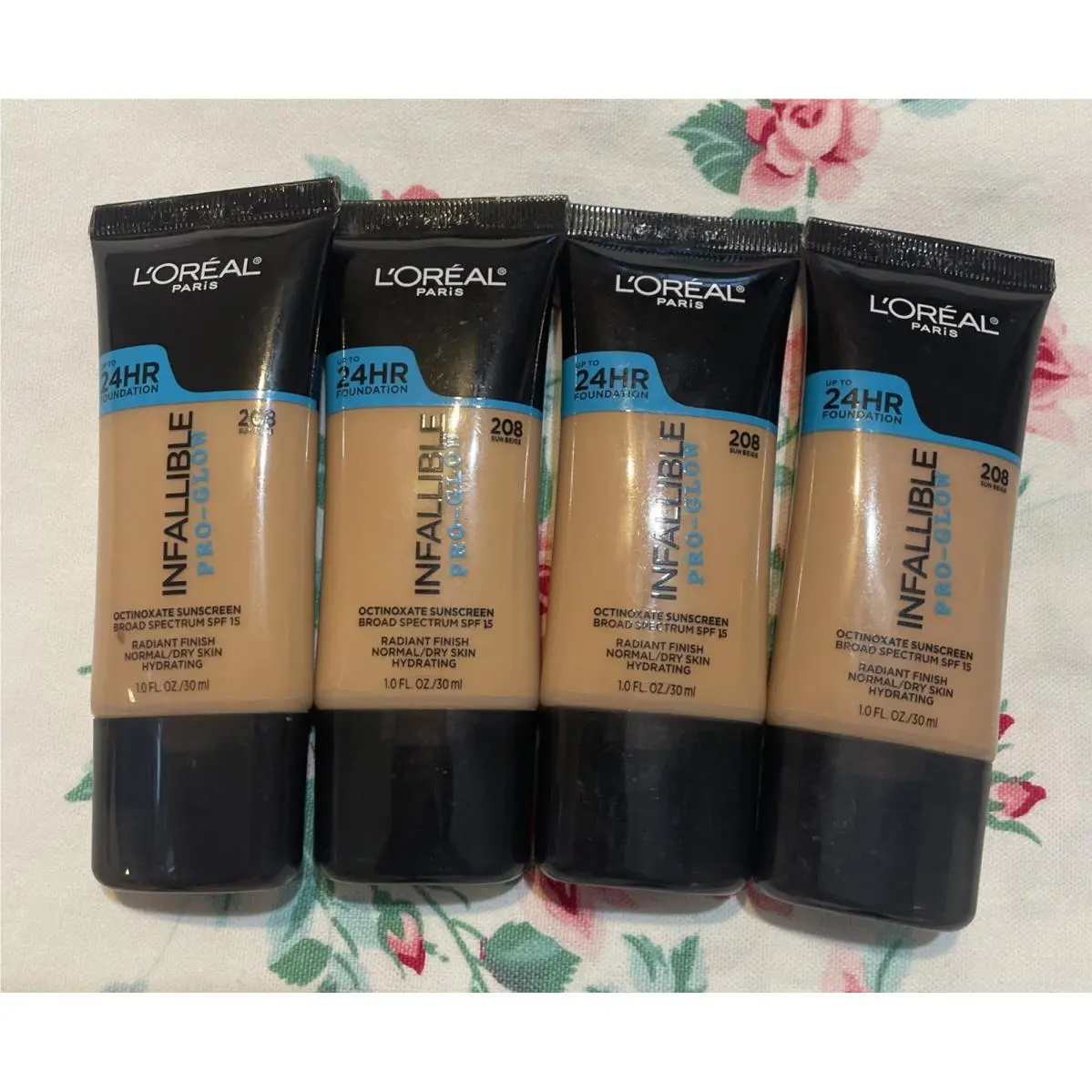 Loreal Paris 208 Sun Beige Infallible Pro-glow Foundation 1ozea Retired Read