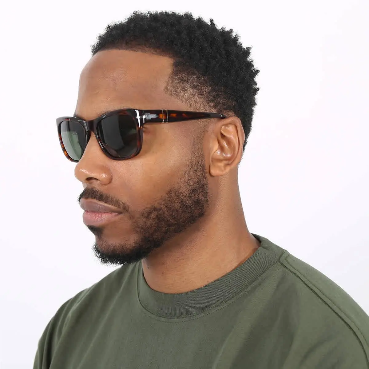 Green Square Unisex Sunglasses PO3313S 24/31 55 PO3313S 24/31 55 by Persol
