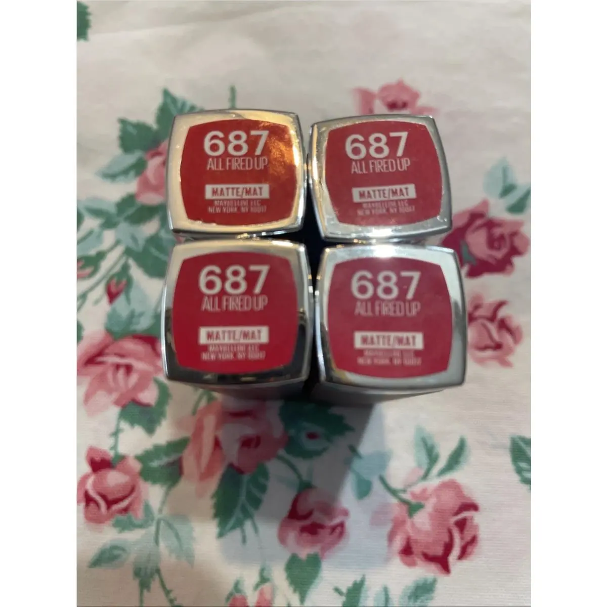 4 Maybelline 687 All Firedup Color Sensational Lipstick New Retired Perfect