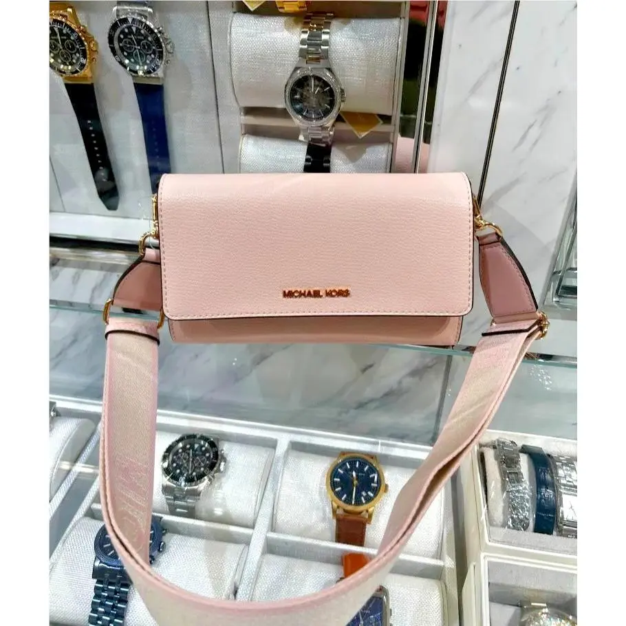 Michael Kors Women Large Jet Set Leather Zip Around Crossbody Bag Variation