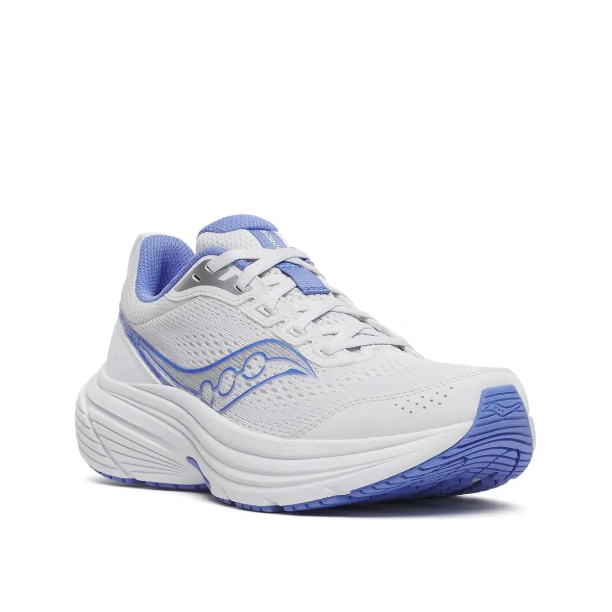 Woman`s Athleisure Saucony Cohesion 19 Running Shoe - White/Blue