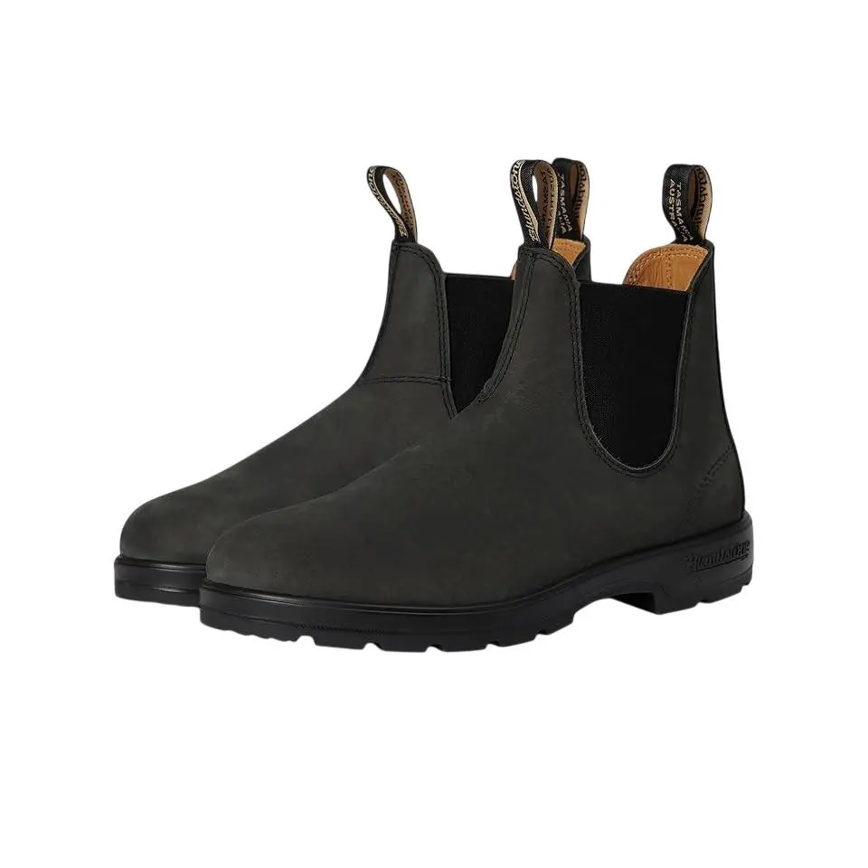 Blundstone BL587 Elastic Sided Chelsea Boot Rustic Black US Mens 9/Womens 11