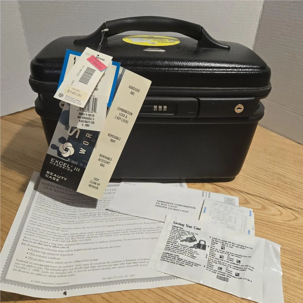 Samsonite Train Case 500S Series Excel Iii Black Beauty Vanity Vintage 2001