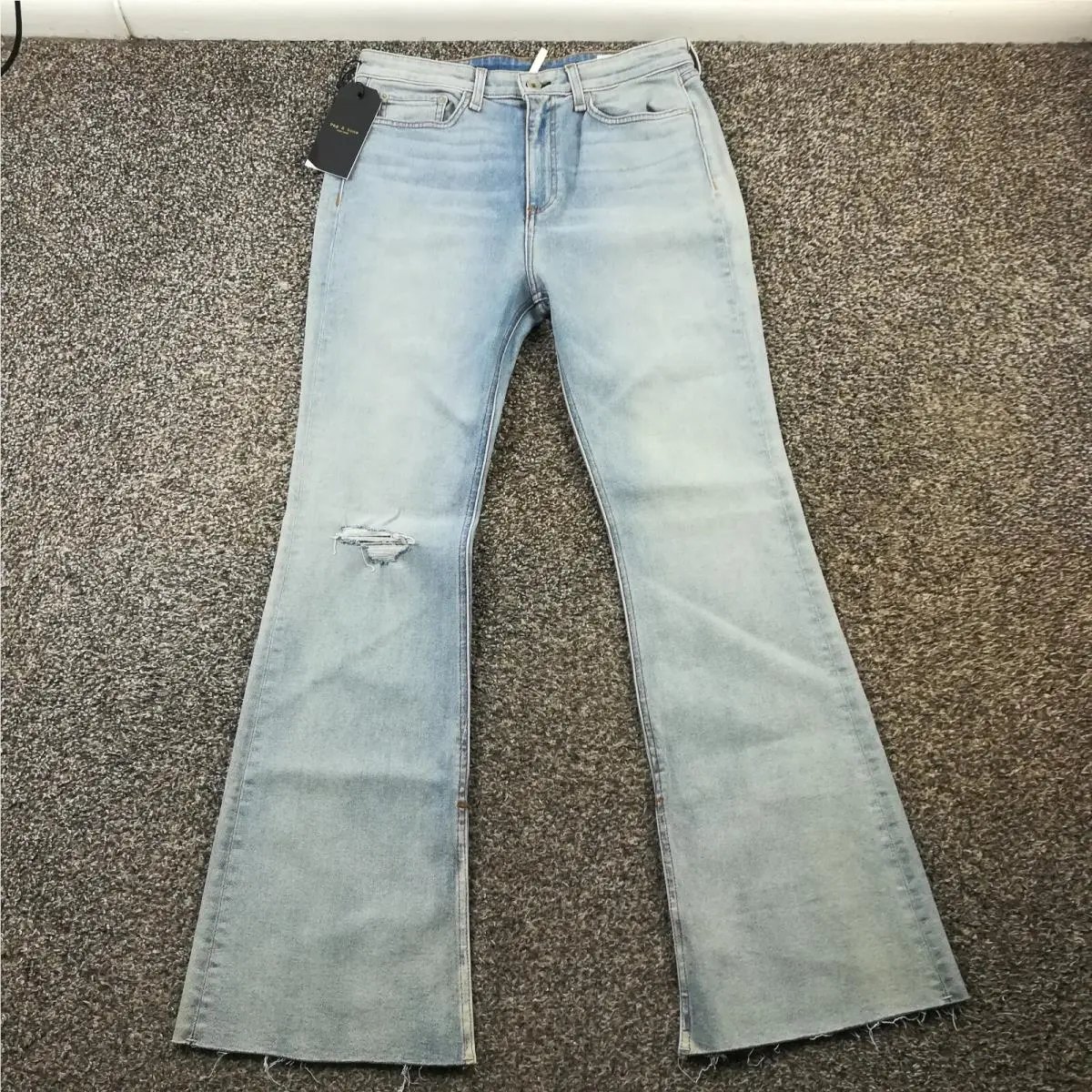 Rag Bone Jeans Nina High Rise Flare Stretch Blue Womens Sz 31