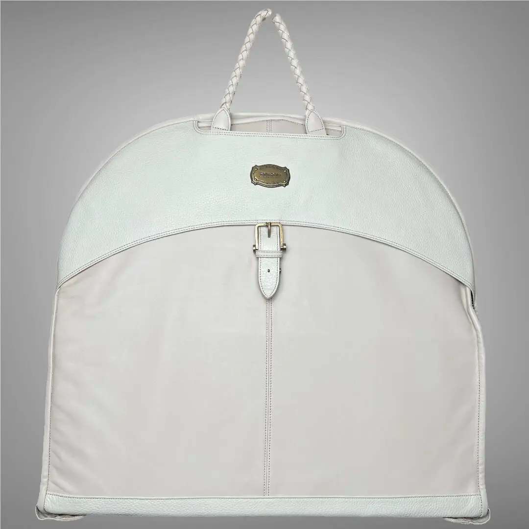 Black Label Resort Izola Ecru Leather Garment Bag by Samsonite