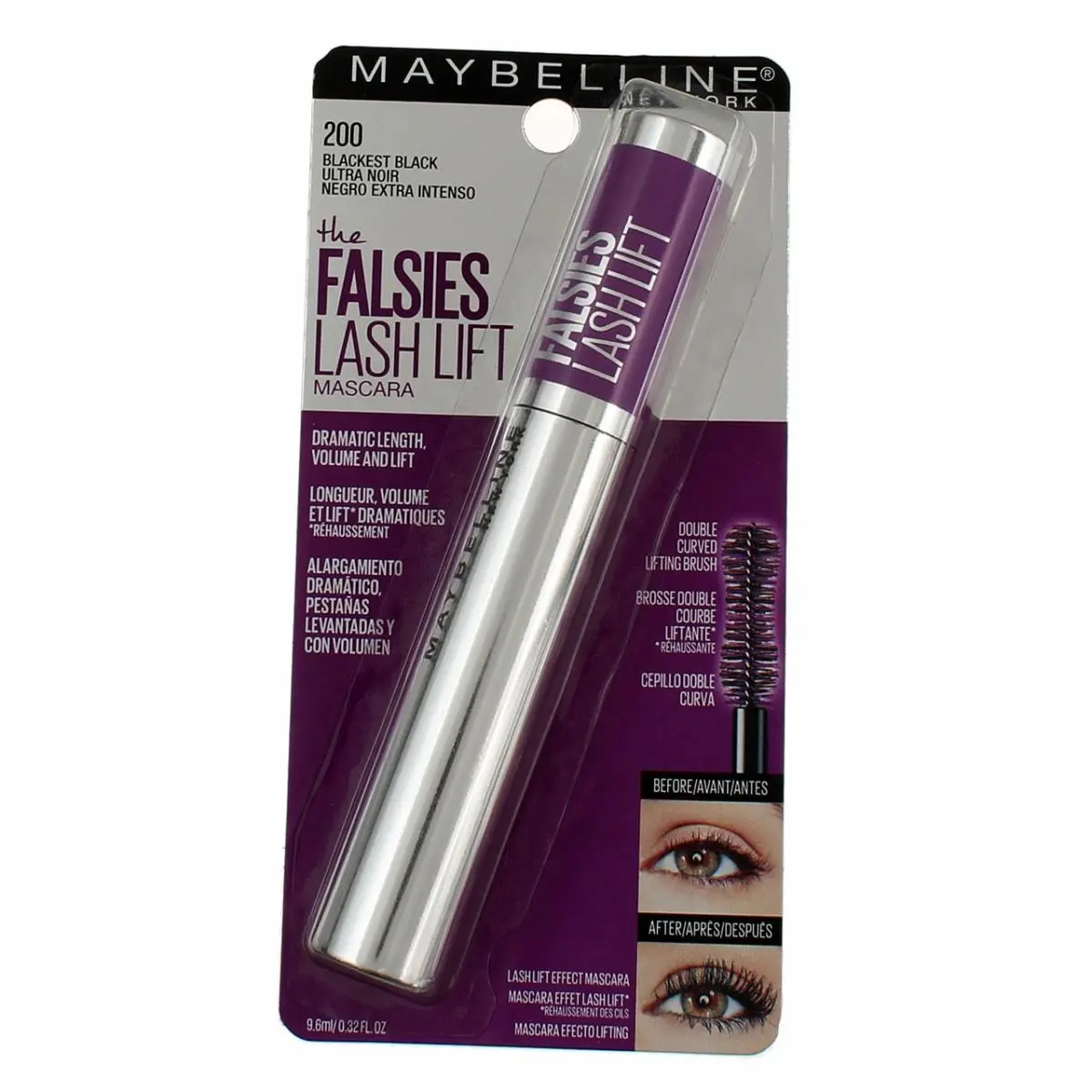 5 Pack  The Falsies Lash Lift Mascara Blackest Black 0.32 fl oz by Maybelline
