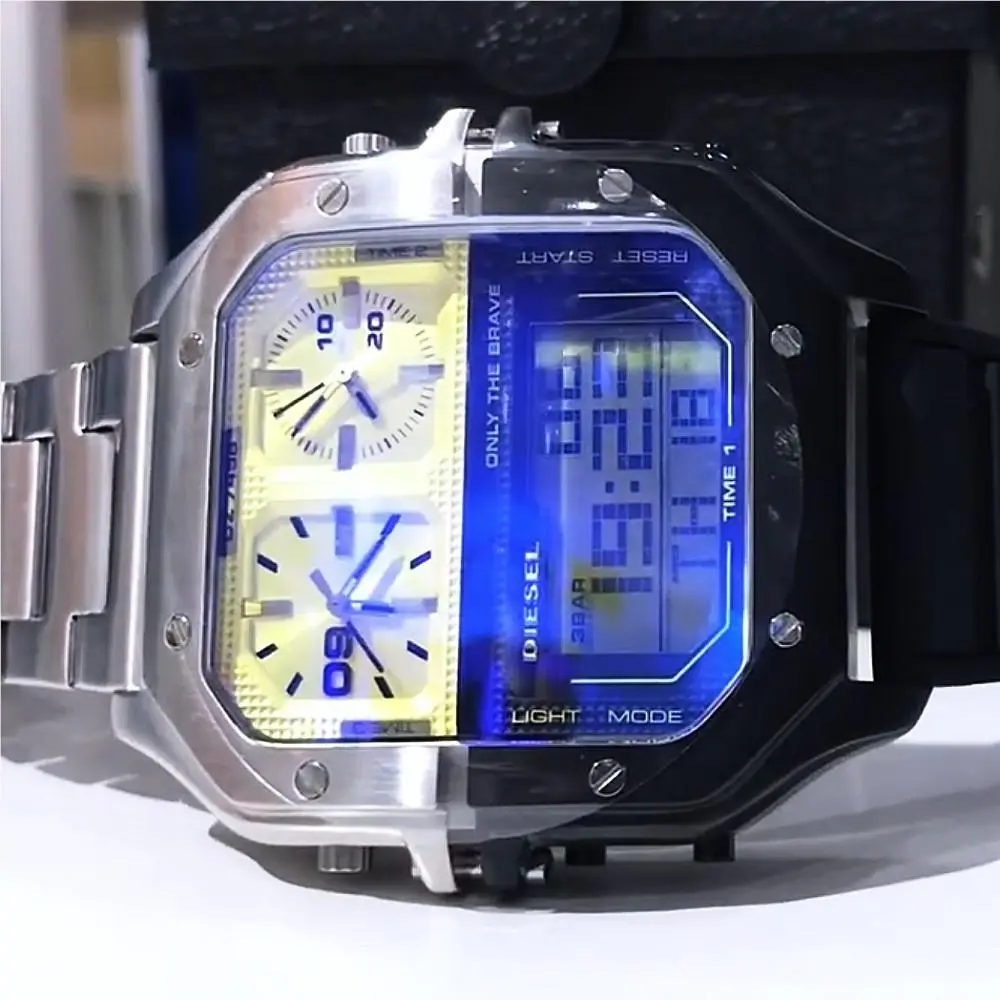 Diesel Clasher Quartz Digital Men`s Watch