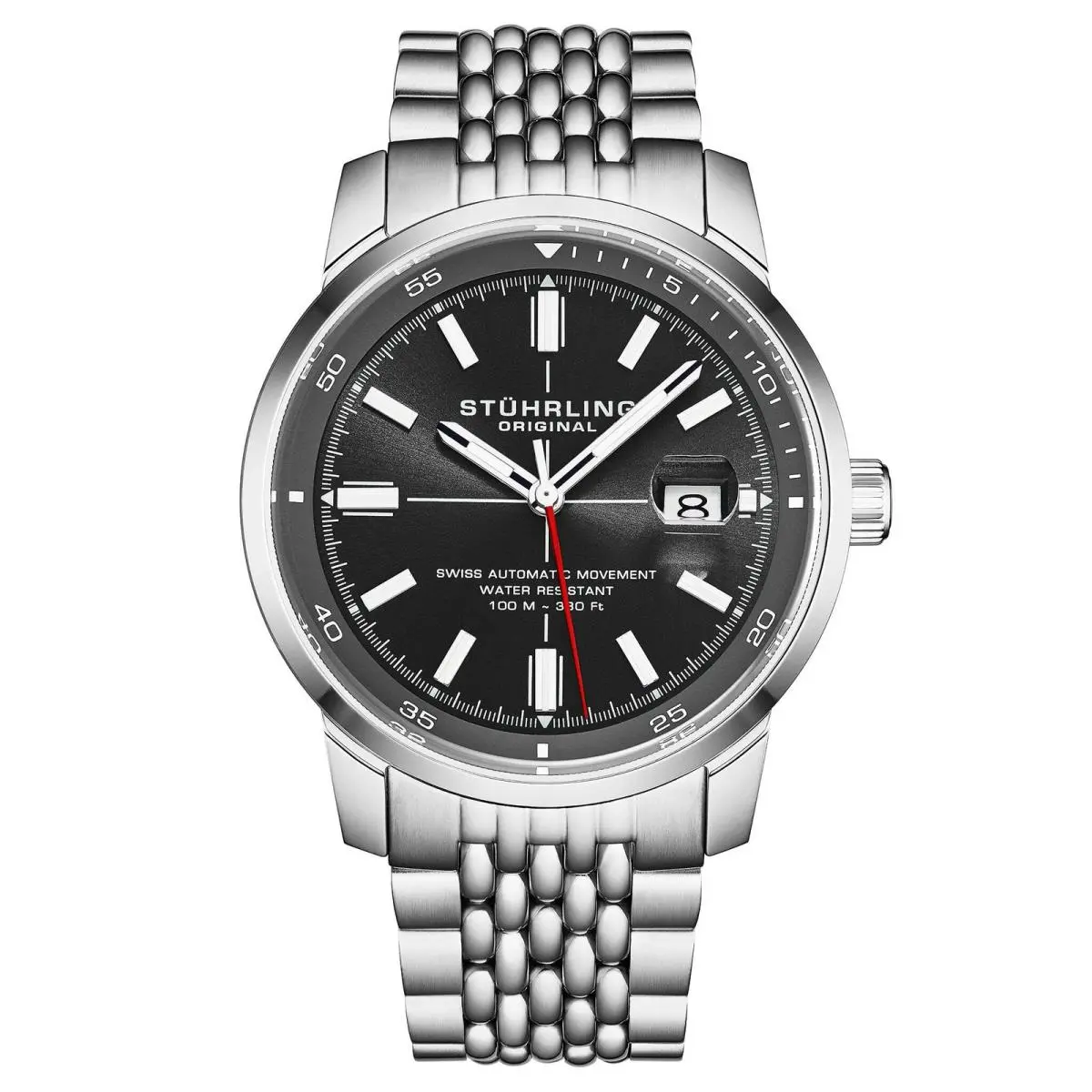 Stuhrling Trackmaster 1026 Automatic Men’s 42mm Sunray Teal Dial/gray Inner Ring/stainless