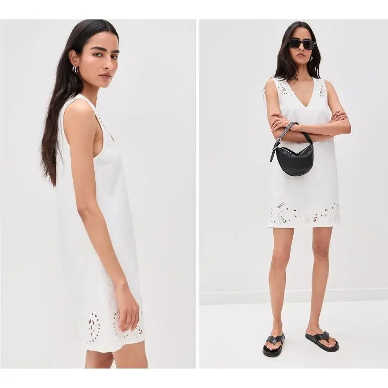 Rag Bone Featherweight Belle Mini Dress In White Size L