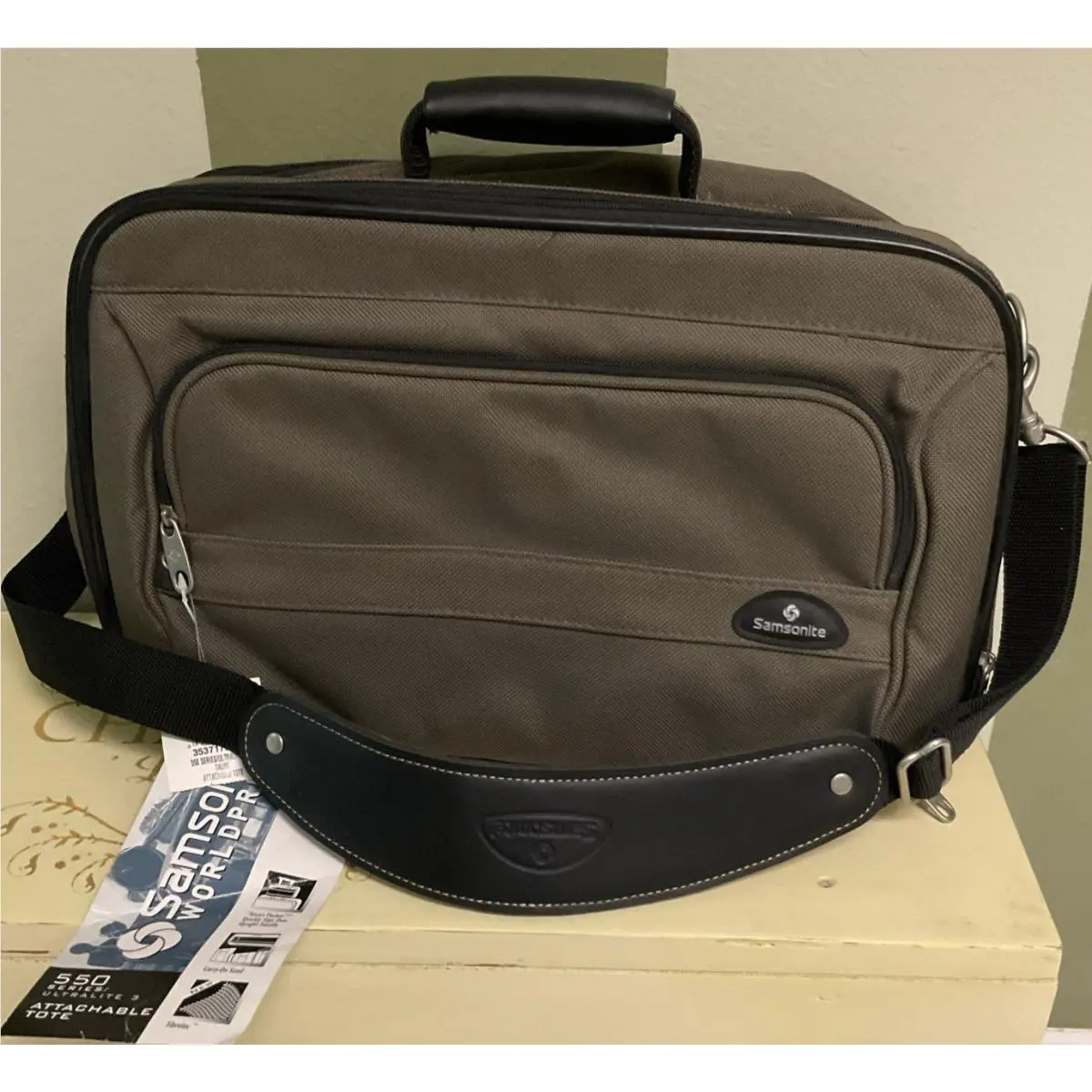 Vtg Nos Samsonite 550 Series Ultralite Carry On Tote Taupe