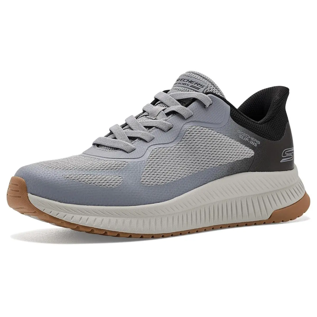 Man`s Shoes Bobs From  Bobs Sport Squad Chaos 4 Hands-free Slip-ins Gray/Multi by Skechers