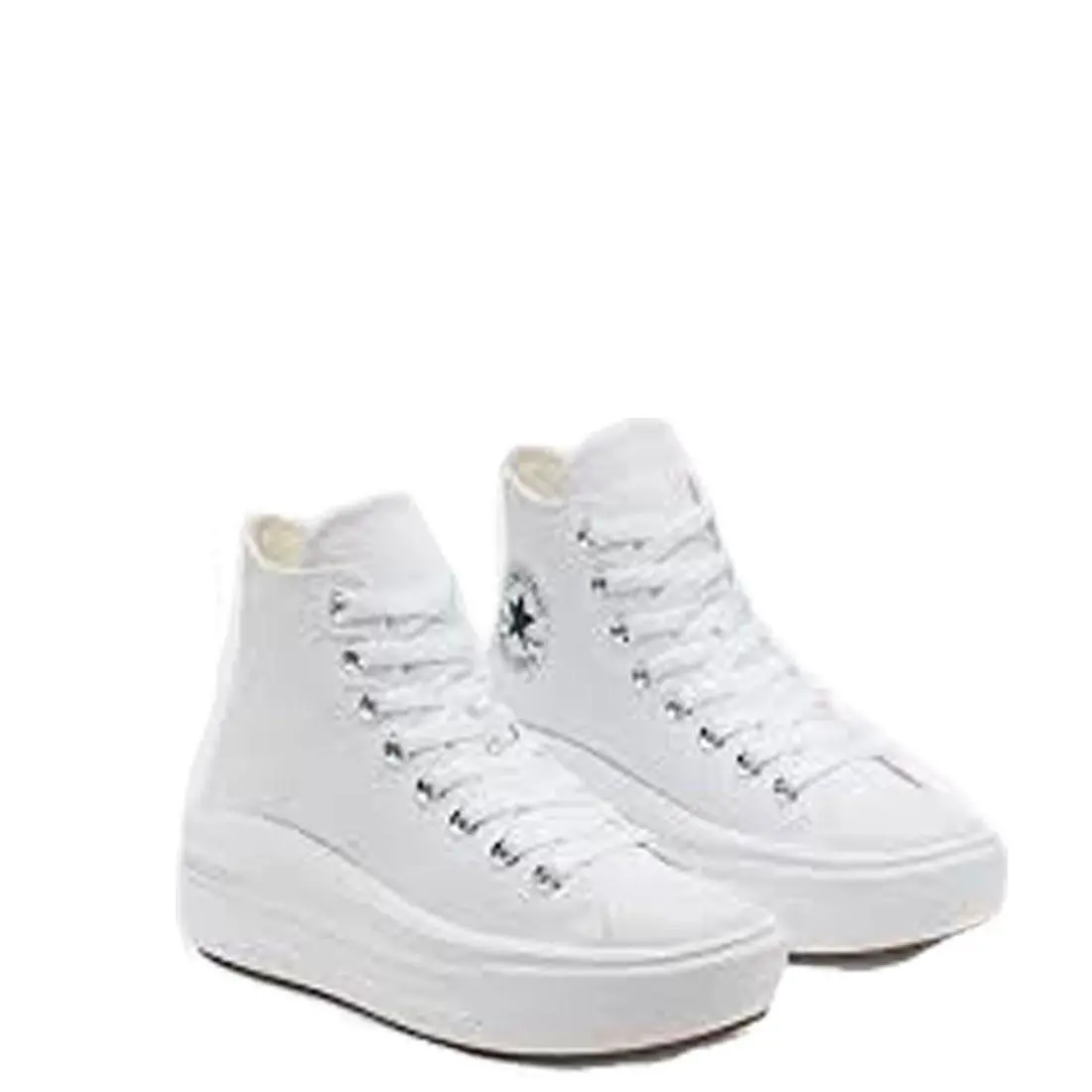 Converse 568498C Chuck Taylor All Star Move Chunky Canvas High Top Trainers White/natural