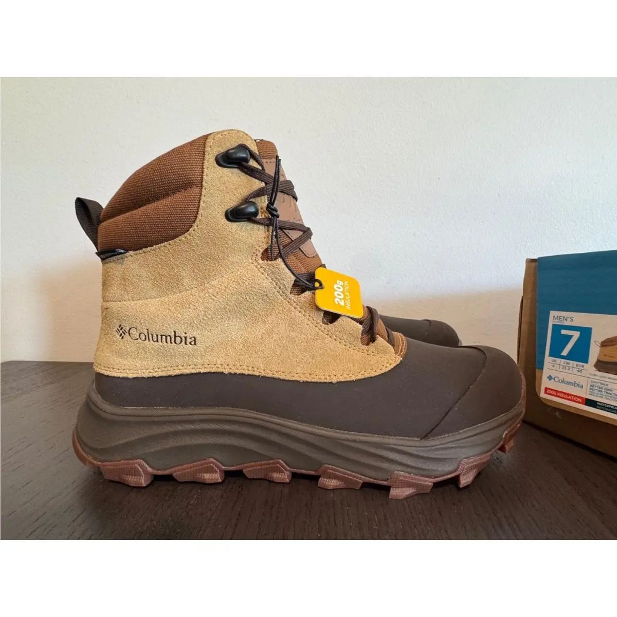 Columbia Expeditionist Shield Mens Size 7 Brown Waterproof 200g Insulated Boot