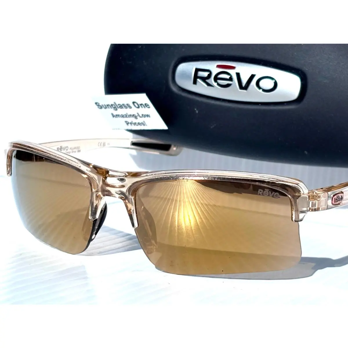 Revo Annika 2 Crystal Sand Polarized Champagne Gold Lens Sunglass 1203 12 CH