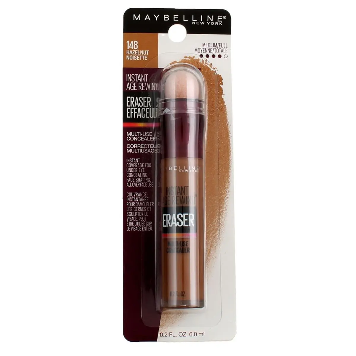 6 Pack Maybelline York Multi-use Concealer Hazelnut 0.2 fl oz