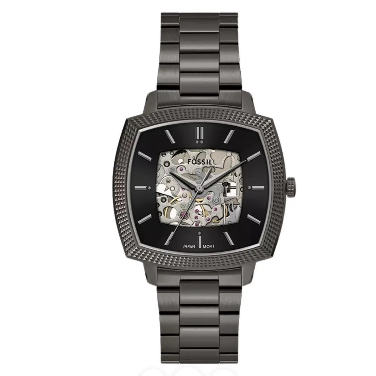 Fossil Machine X Nick Jonas 41mm Skeleton Black Dial Stainless Steel Grey
