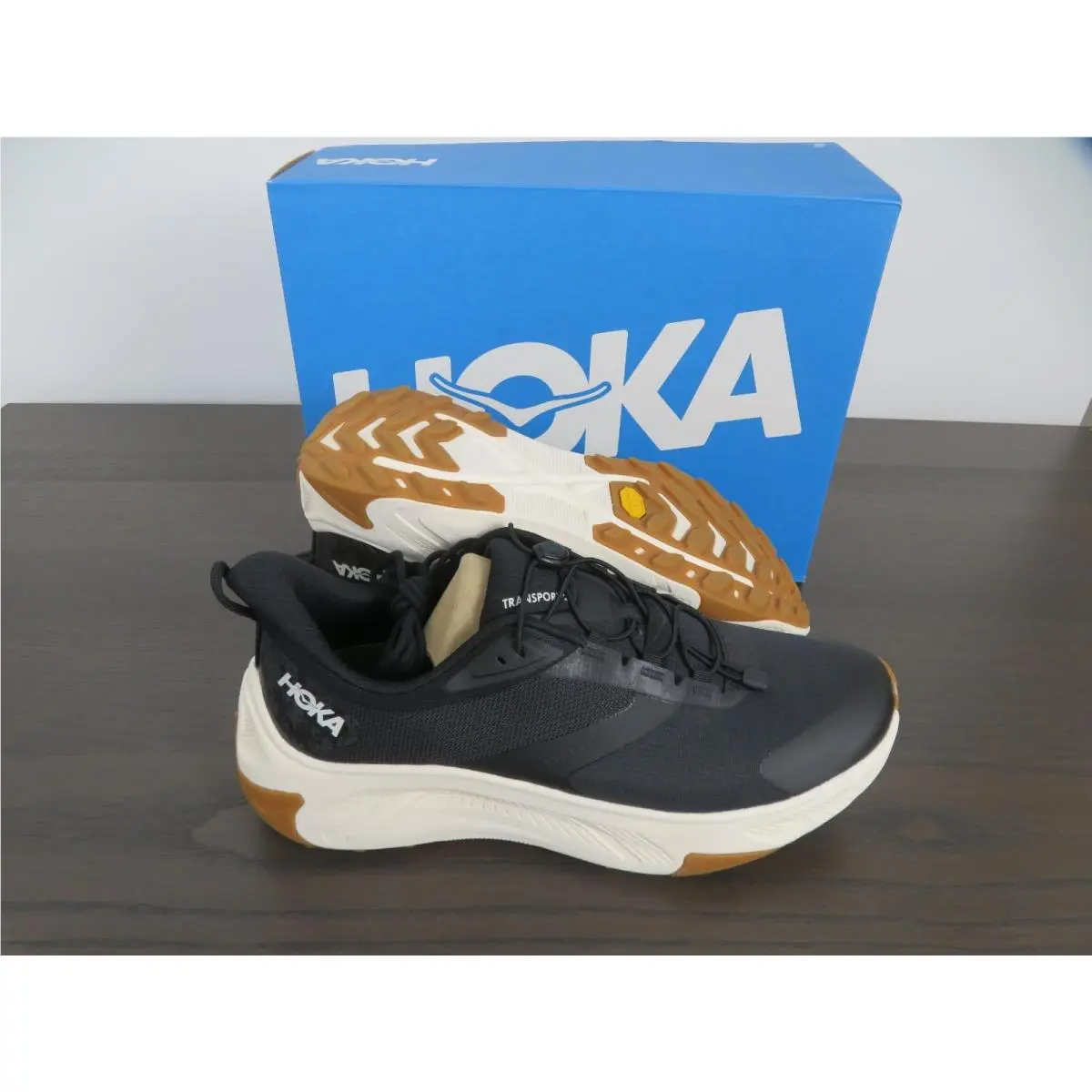 Hoka One One Transport 2 Men 9.5 Shoes Black Cordura Trail Running 1171851 Bklb
