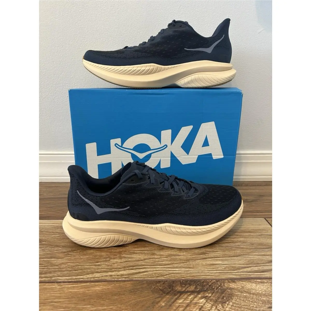 Hoka Mach 6 LA Running Shoes Sneakers Men`s 12 Varsity Navy Black Lot