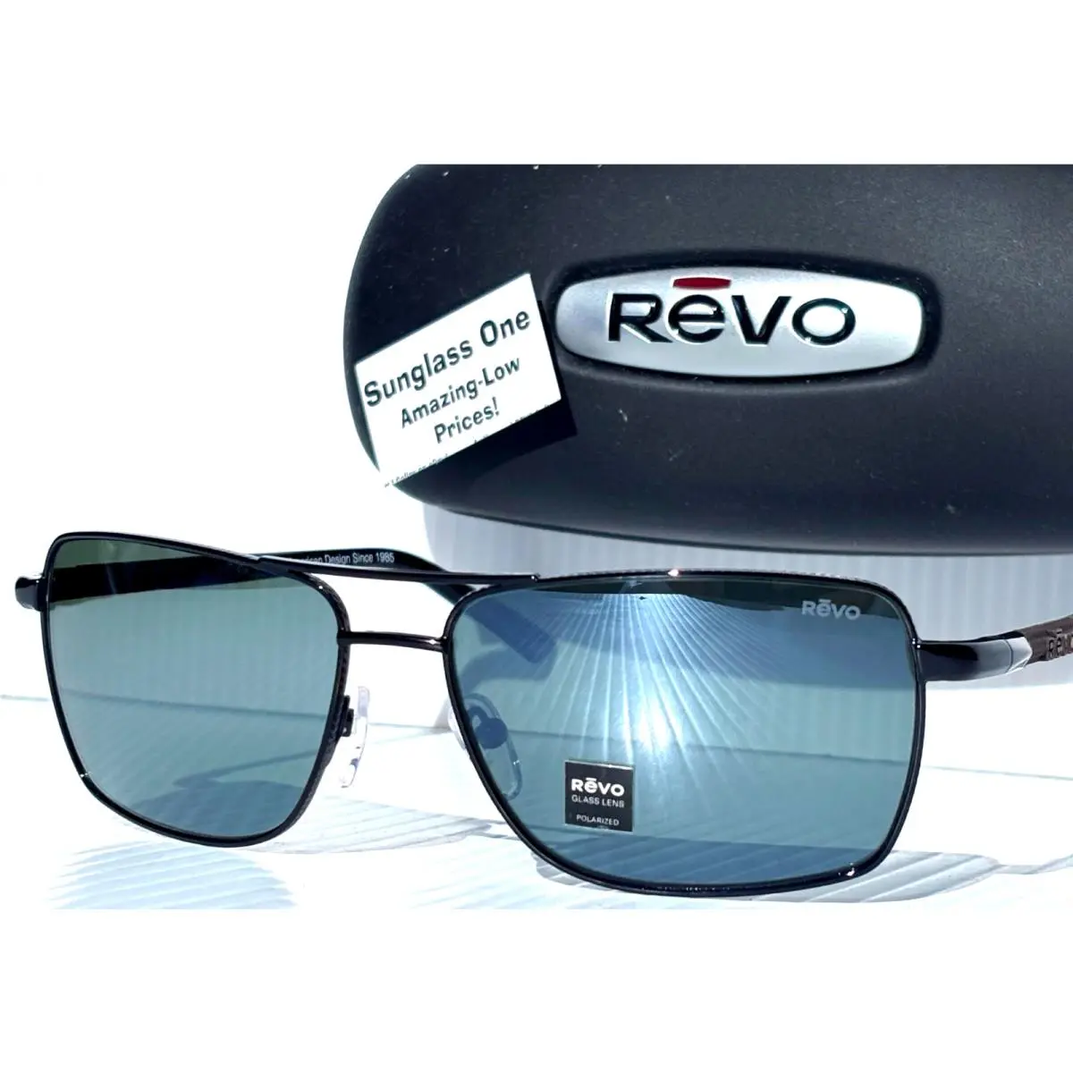 Ray Gunmetal Polarized Smoky Green Glass Lens Sunglass 1244 00 SG50 by Revo