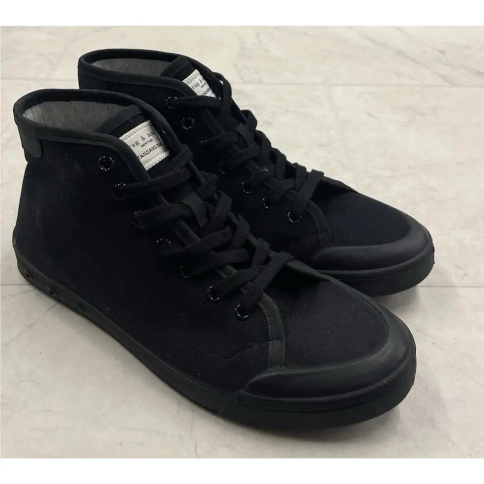 Rag Bone Men`s Standard Issue High Top Sneaker In Black Size:42 US 9