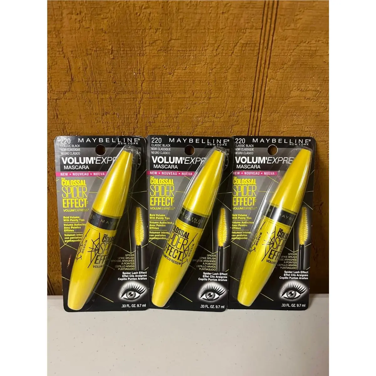 3 Maybelline Colossal Spider Effect Volum`express Mascara 220 Classic Black